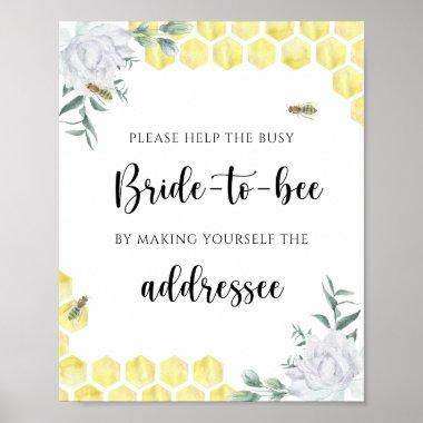 Honeycombs - Help the busy bride Address Poster