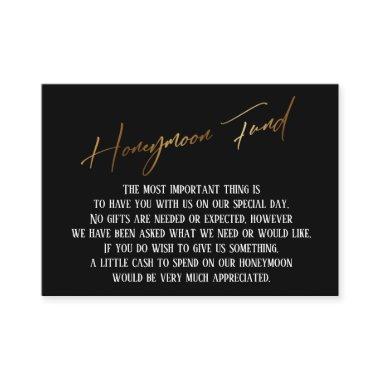 Honeymoon Fund Modern Gold Handwriting Wedding Enclosure