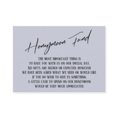 Honeymoon Fund Modern Handwriting Dusty Blue Enclosure