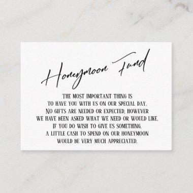 Honeymoon Fund Modern Handwriting Simple Wedding Enclosure Invitations