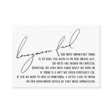 Honeymoon Fund Modern Slim Handwriting White Enclosure