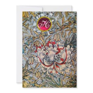 HONEYSUCKLE Red Ruby Monogram Champagne Metallic