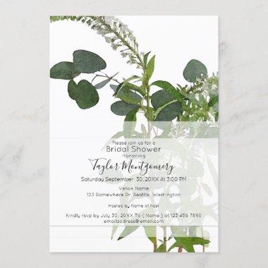 "Hope" Botanical Watercolor W/ Eucalyptus Leaves Invitations
