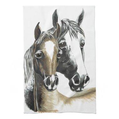 horse and foal kitchen towel