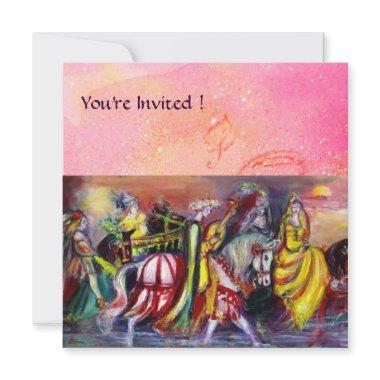 HORSE RIDERS ,MUSIC IN NIGHT, Pink Gold sparkles