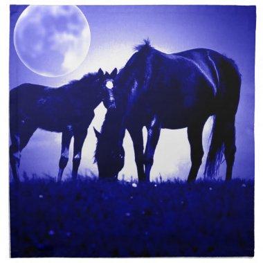 Horses & Blue Night Cloth Napkin
