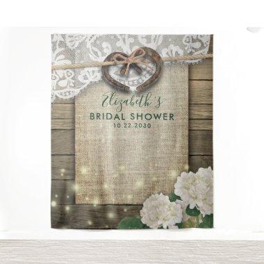 Horseshoe Hydrangea Wood Bridal Shower Photo Booth Tapestry