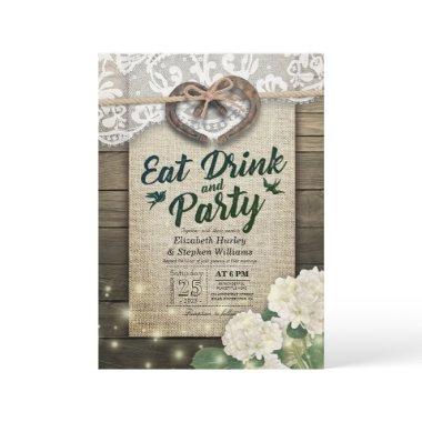 Horseshoe Hydrangea Wood EAT Drink & Party Wedding