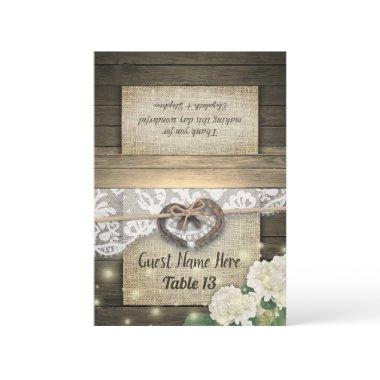 Horseshoe Hydrangea Wood Lace Wedding Table Number