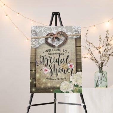 Horseshoes Hydrangea Country Bridal Shower Welcome Foam Board