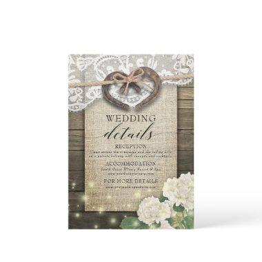 Horseshoes Hydrangea Wedding Information Detail Enclosure
