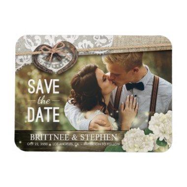 Horseshoes Hydrangea Wedding Save The Date Photo Magnet