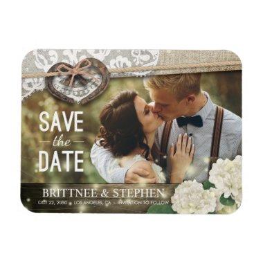 Horseshoes Hydrangea Wedding Save The Date Photo Magnet