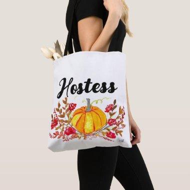 Hostess Autumn Fall Floral Pumpkin Wedding Tote Bag