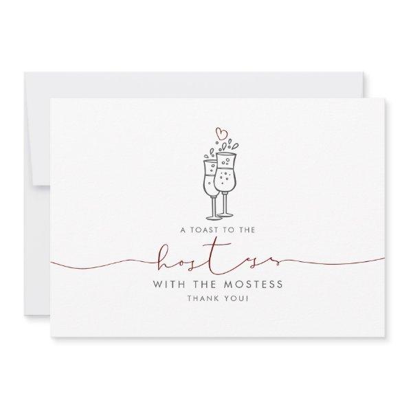 Hostess Mostess Cute Minimalist Thank You