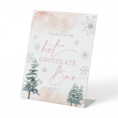 Hot Chocolate Bar blush winter wonderland sign