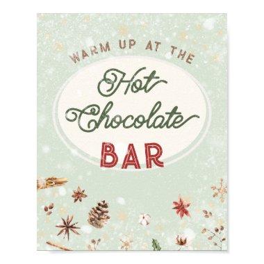 Hot Chocolate Bar Christmas Holiday Cocoa Vintage Poster