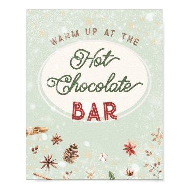 Hot Chocolate Bar Christmas Holiday Cocoa Vintage Poster