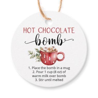 Hot chocolate bomb cute watercolor favor tags