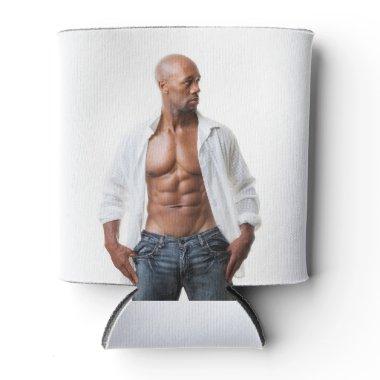 Hot Guy Nice Pecs Muscular Abs Beach Shirtless Can Cooler