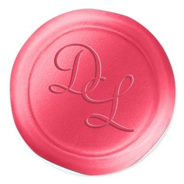 Hot Pink 2 Letter Monogram Wax Seal Stickers