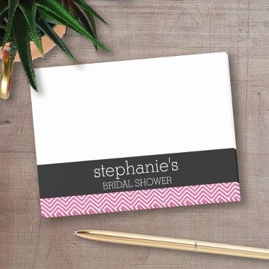 Hot Pink and Black  Chevrons Post-it Notes