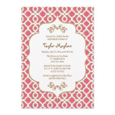 Hot Pink and Gold Moroccan  Invites