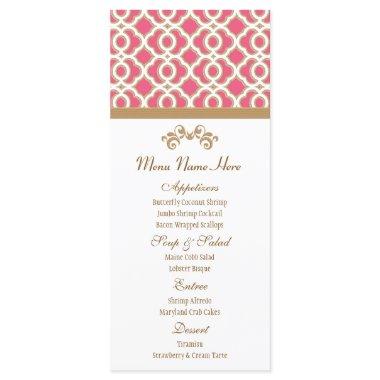 Hot Pink and Gold Moroccan Menu