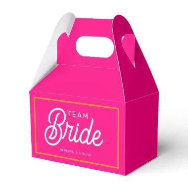Hot Pink and Orange Team Bride Custom Favor Box