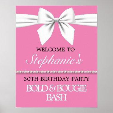 Hot Pink Birthday Party Bridal Shower Welcome Sign