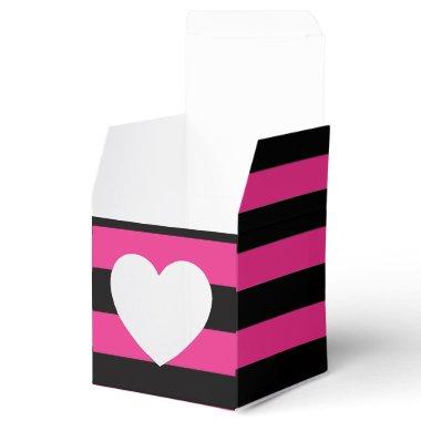 Hot Pink & Black Stripes Cupcake Boxes
