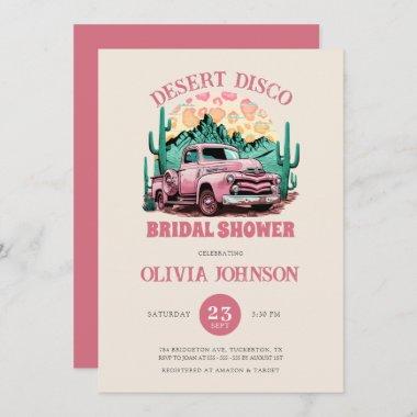 Hot Pink Desert Disco Bridal Shower Invitations