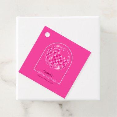 Hot Pink Disco Boogie Bridal Shower Favor Tags