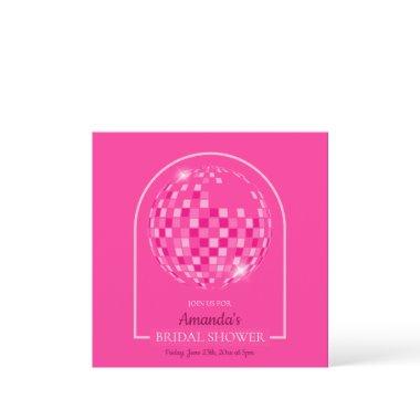 Hot Pink Disco Boogie Bridal Shower Invitations