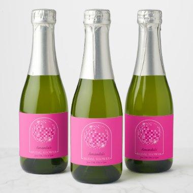 Hot Pink Disco Boogie Bridal Shower Sparkling Wine Label