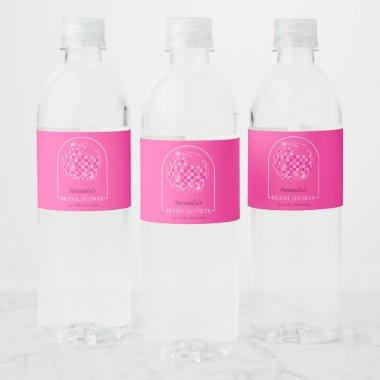 Hot Pink Disco Boogie Bridal Shower Water Bottle Label