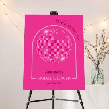 Hot Pink Disco Boogie Bridal Shower Welcome Sign