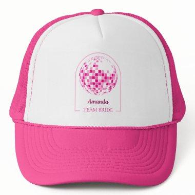 Hot Pink Disco Boogie Team Bride Trucker Hat