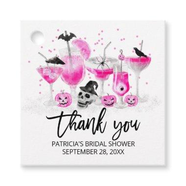 Hot Pink Drinks Halloween Bridal Shower Thank You Favor Tags