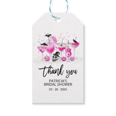 Hot Pink Drinks Halloween Bridal Shower Thank You Gift Tags