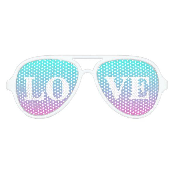 hot pink Fuschia turquoise ombre wedding favor Aviator Sunglasses