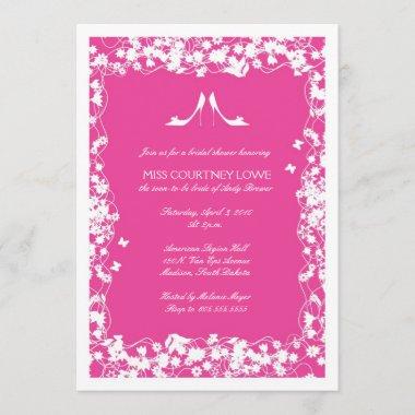 Hot Pink Heels Bridal Shower Invitations