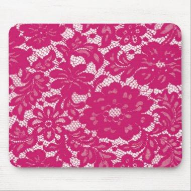 Hot Pink Lace Mouse Pad