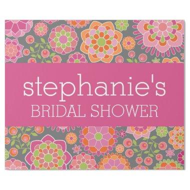 Hot Pink & Lime Green Flowers - Bridal Shower Wrapping Paper