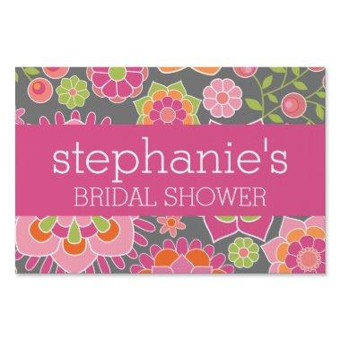 Hot Pink & Lime Green Flowers - Bridal Shower Yard Sign