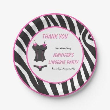 Hot Pink Lingerie Party Thank You Paper Plates