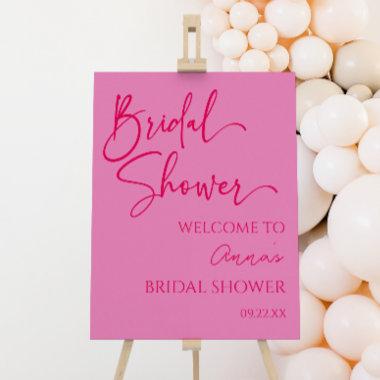 Hot Pink Modern Bridal Shower Welcome Sign
