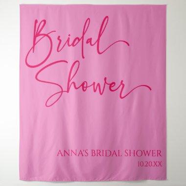 Hot Pink Modern Minimalist Bridal Shower Tapestry