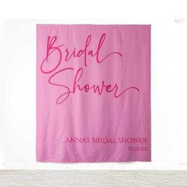 Hot Pink Modern Minimalist Bridal Shower Tapestry