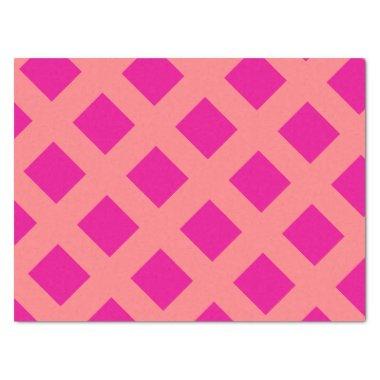 Hot Pink Orange Checker Patterns Boho Colorful Tissue Paper